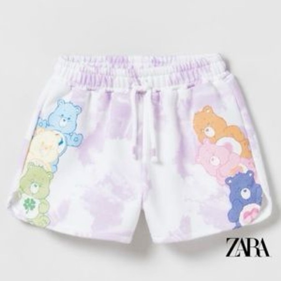 Zara Purple Tie-Dye Shorts with Bear Print girls 10 - Picture 1 of 5